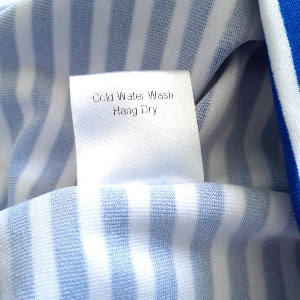 Sailor Sailor Sleeveless 1/4 Zip Striped Dress with Pockets Blue White Size XS - Picture 11 of 12